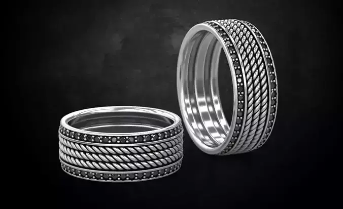 Engagement rings with rope and diamonds 236