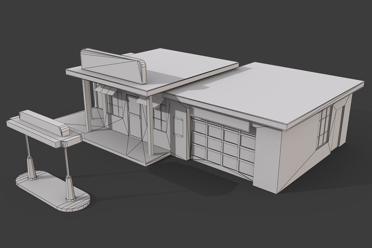 Bobs Hi-way Service Low-poly 3D model_3