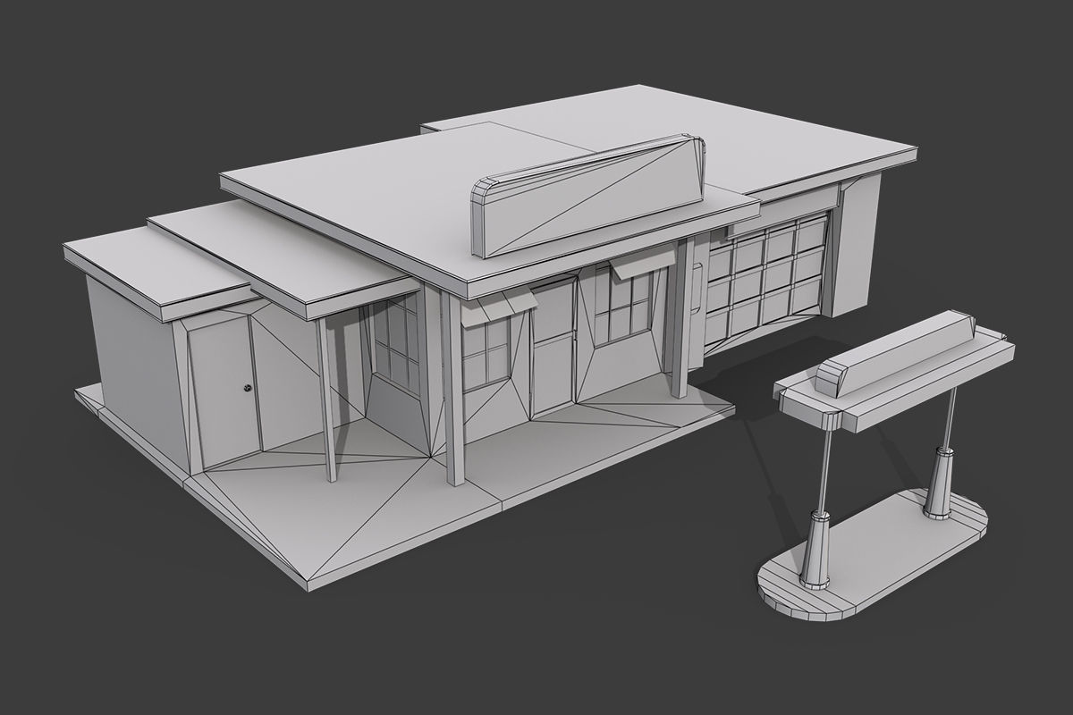 Bobs Hi-way Service Low-poly 3D model_1