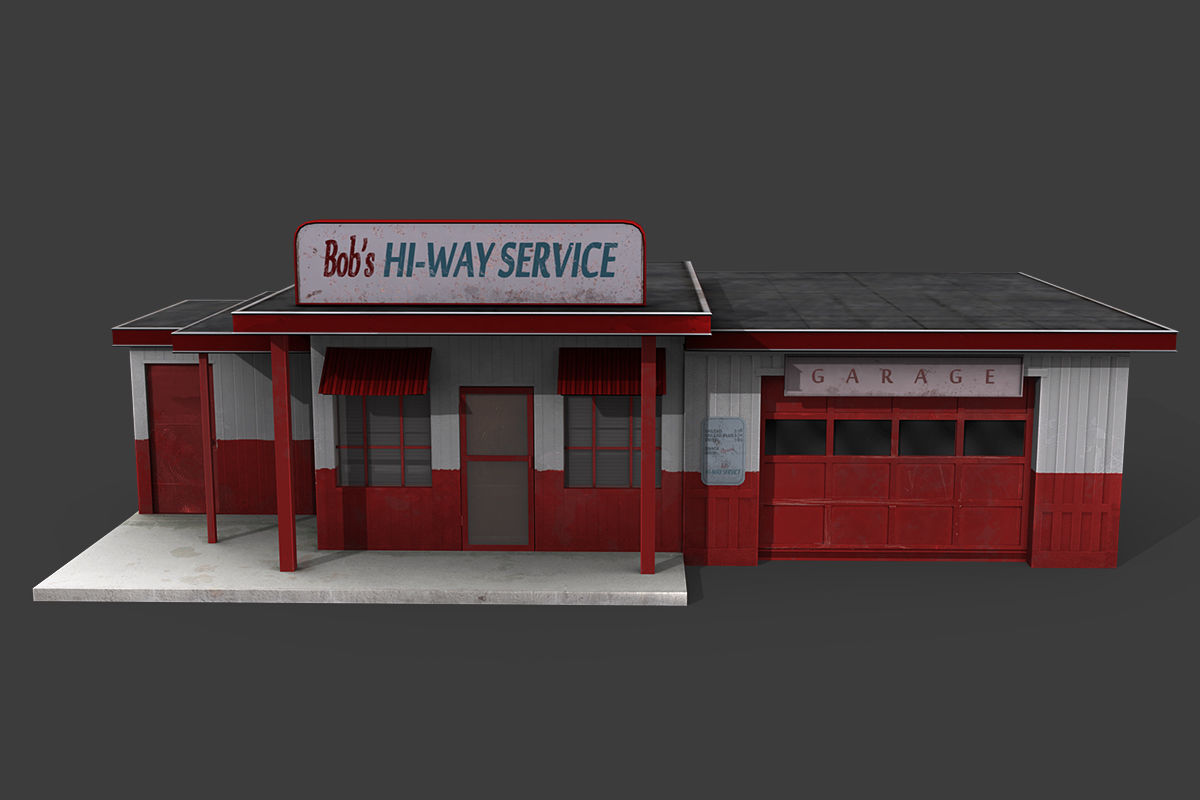 Bobs Hi-way Service Low-poly 3D model_4