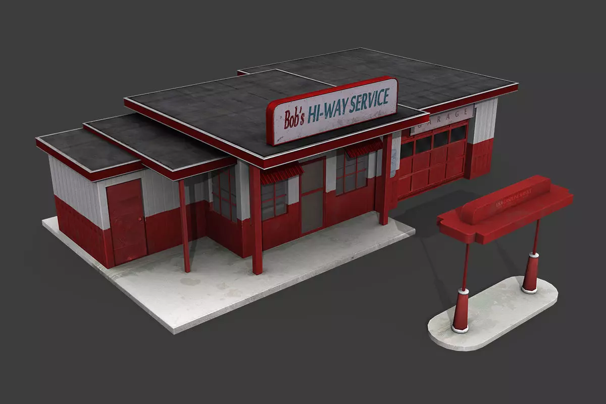 Bobs Hi-way Service Low-poly 3D model_0