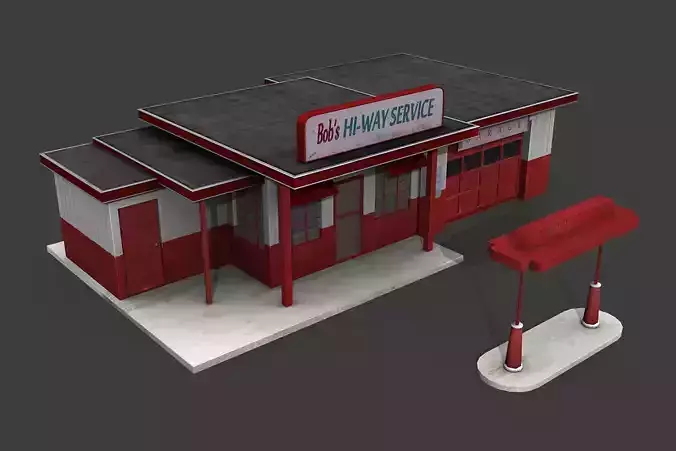 Bobs Hi-way Service Low-poly 3D model