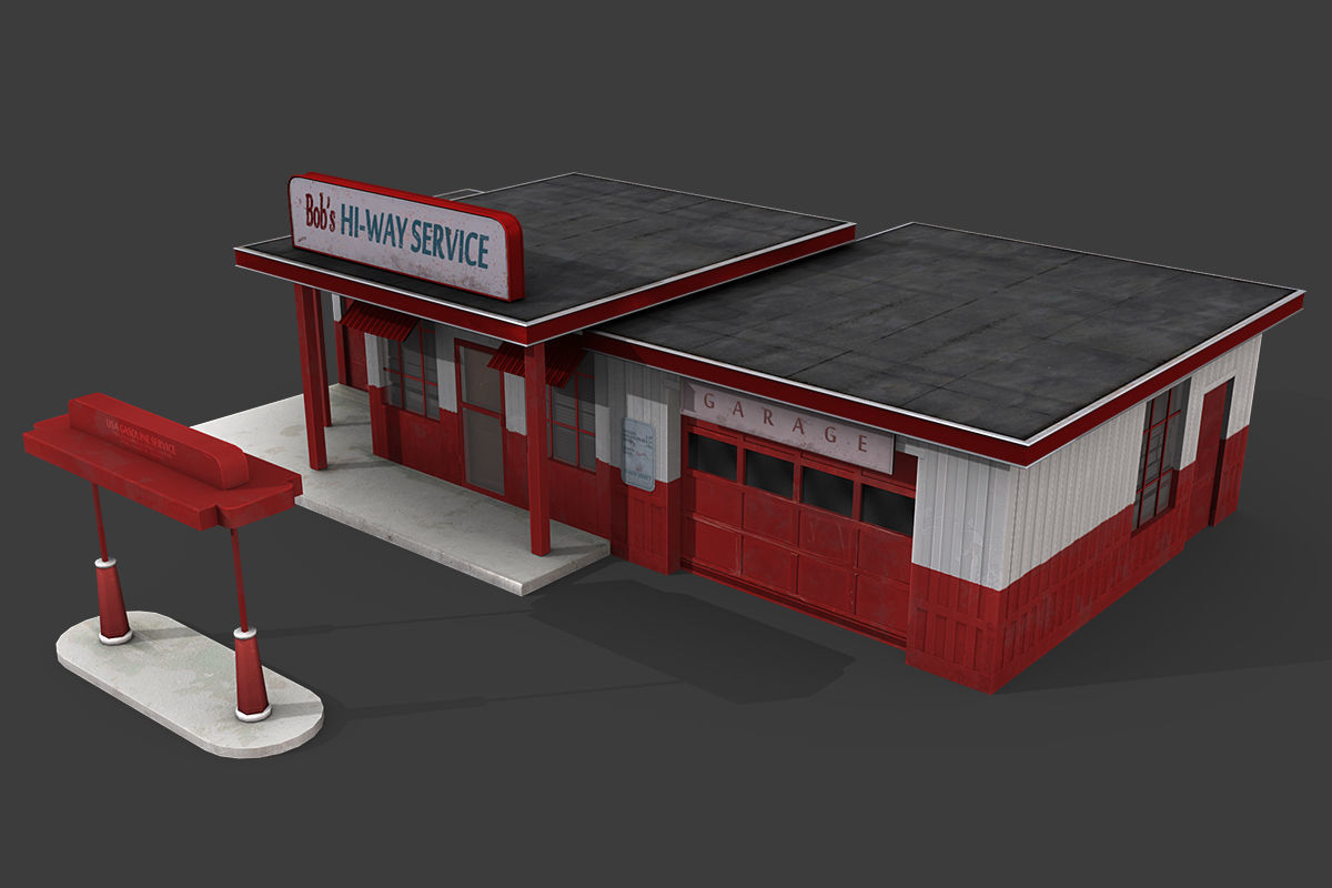 Bobs Hi-way Service Low-poly 3D model_2
