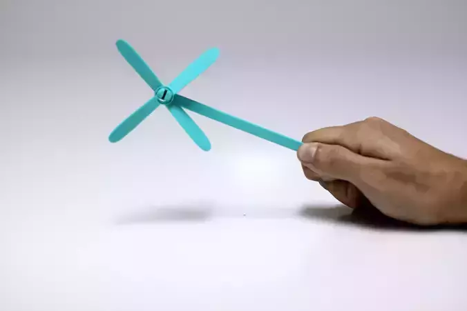 Windmill teal dragonfly on stick Free 3D print model