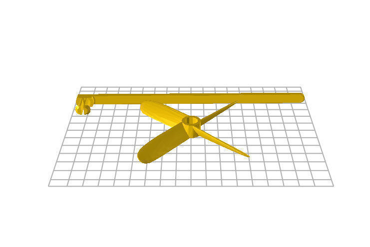 Windmill teal dragonfly on stick Free 3D print model_2