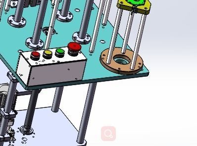The lifting of stacking platform mechanism 3D model_1