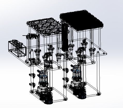 The lifting of stacking platform mechanism 3D model_5