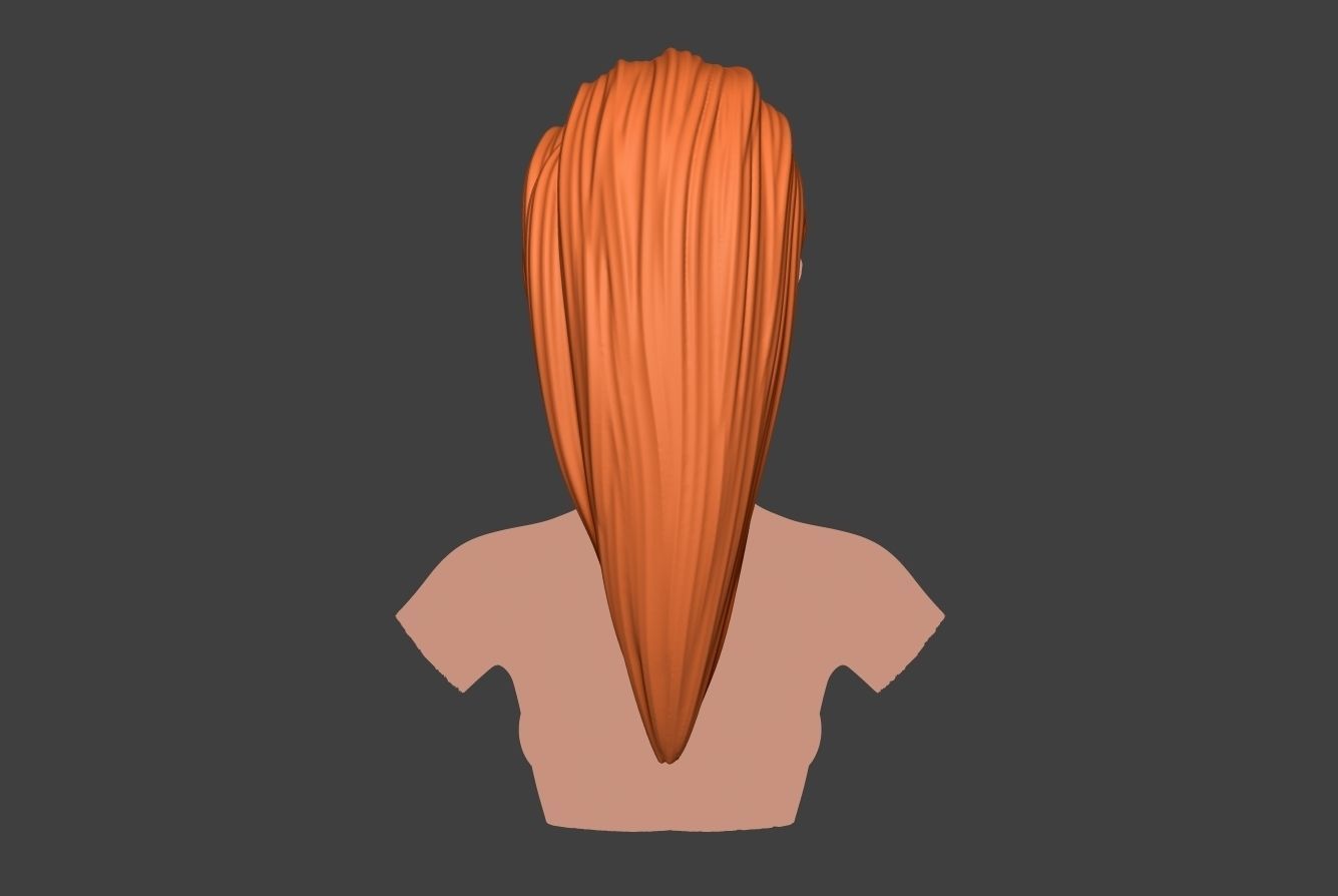 Female Hair 2 3D print model_2