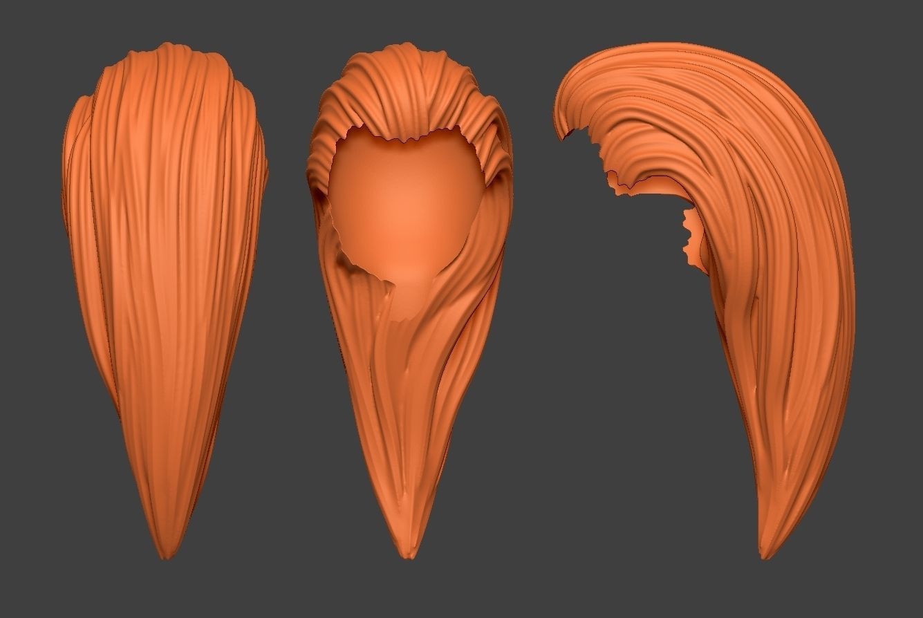 Female Hair 2 3D print model_5
