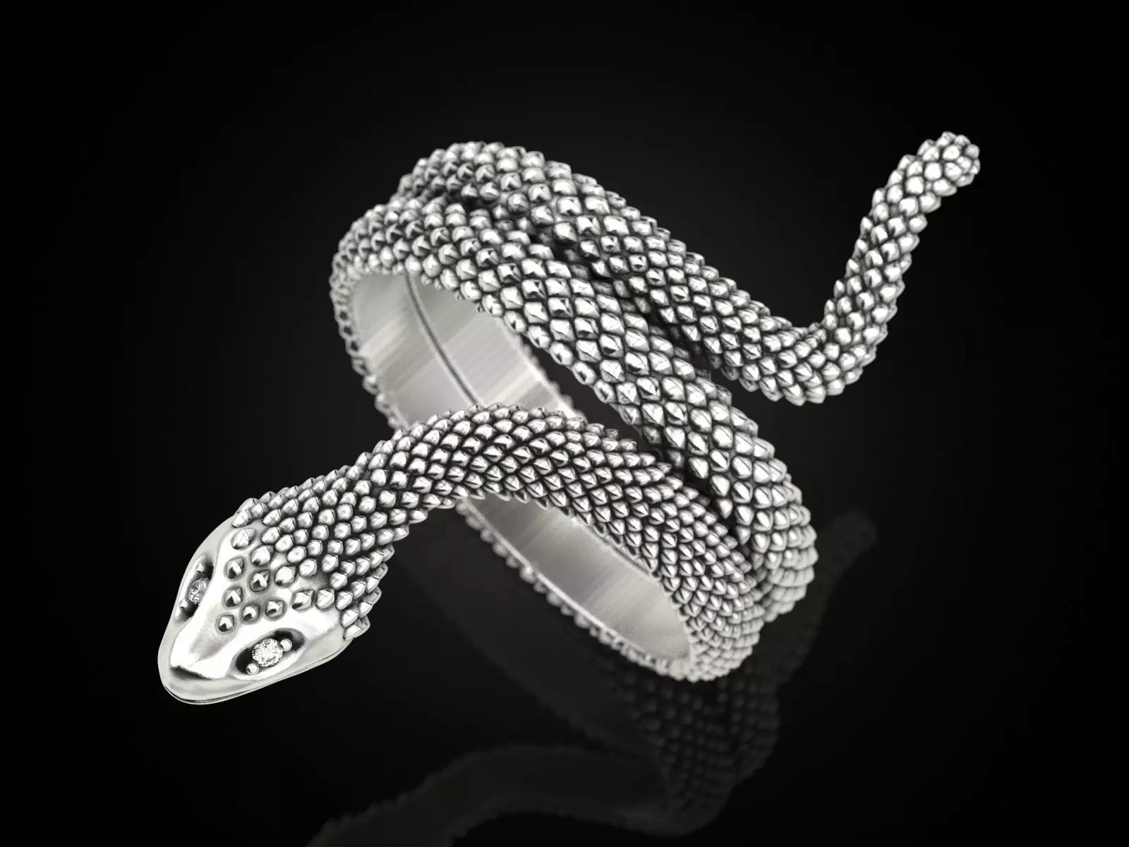 Snake ring 3D print model_0