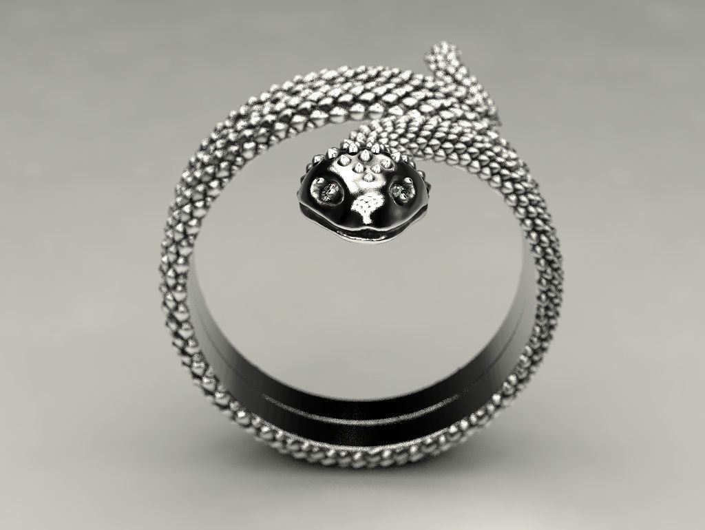 Snake ring 3D print model_16