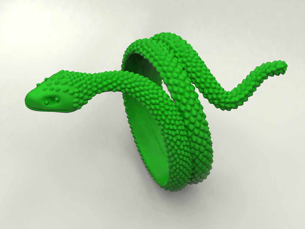 Snake ring 3D print model_6