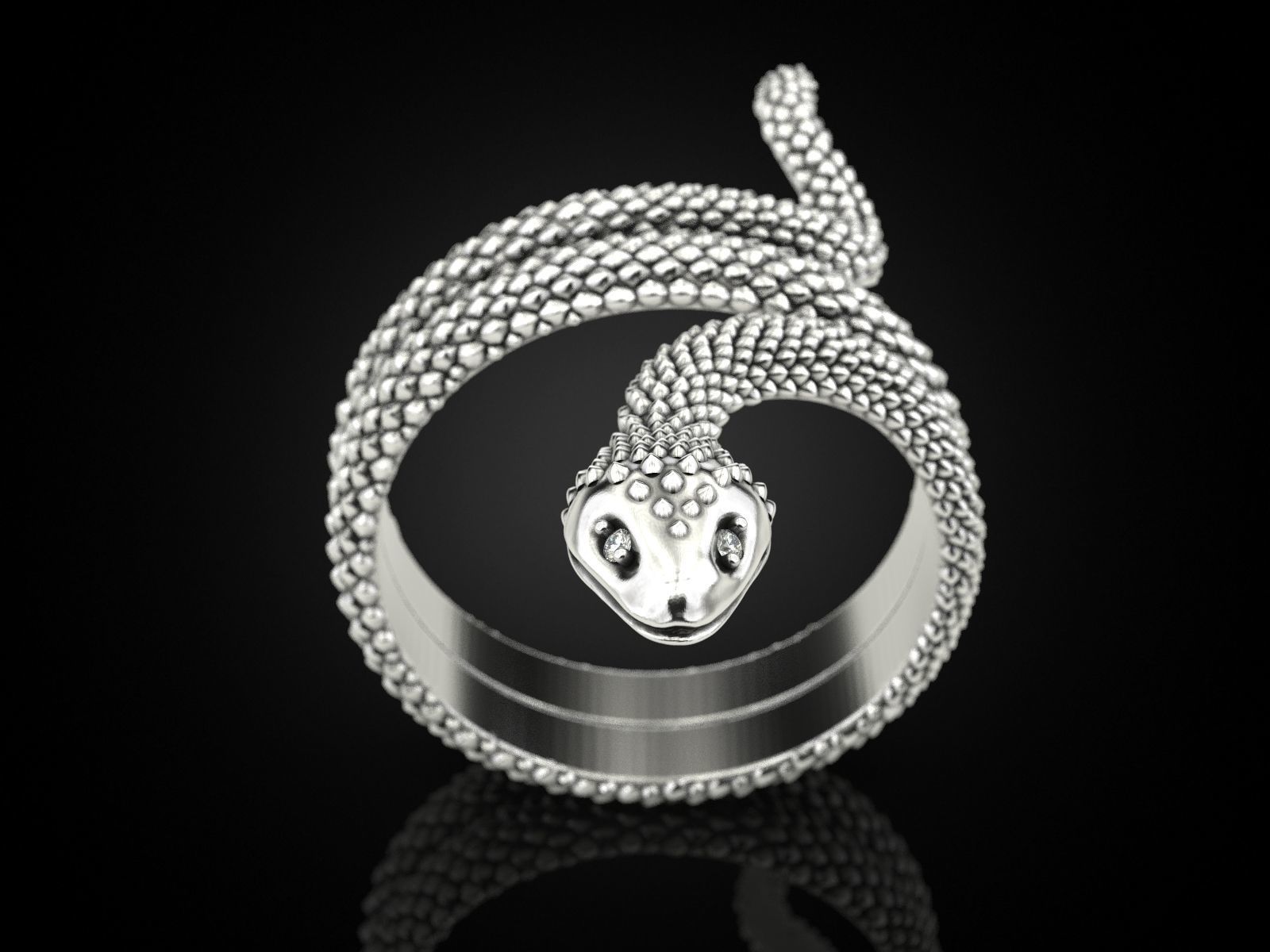 Snake ring 3D print model_2