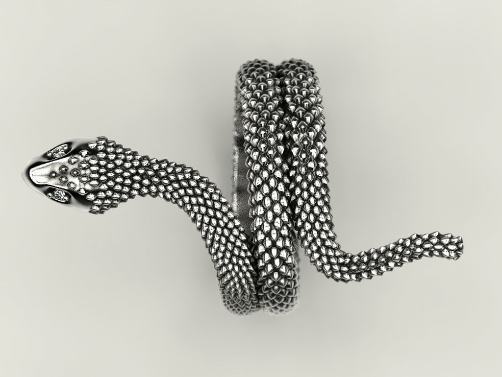 Snake ring 3D print model_18