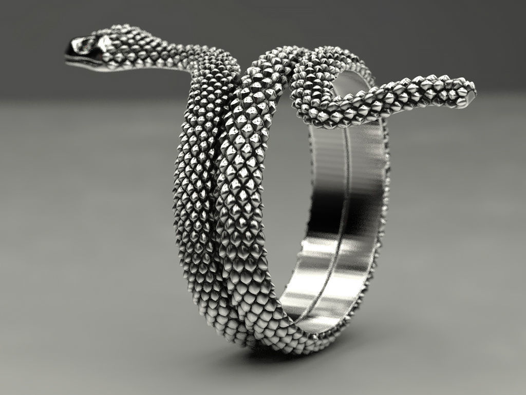 Snake ring 3D print model_21