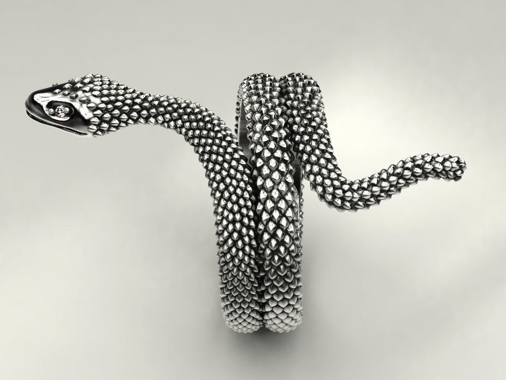 Snake ring 3D print model_14