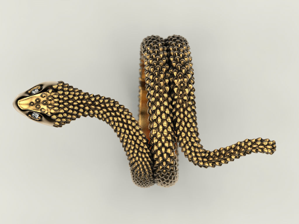 Snake ring 3D print model_13