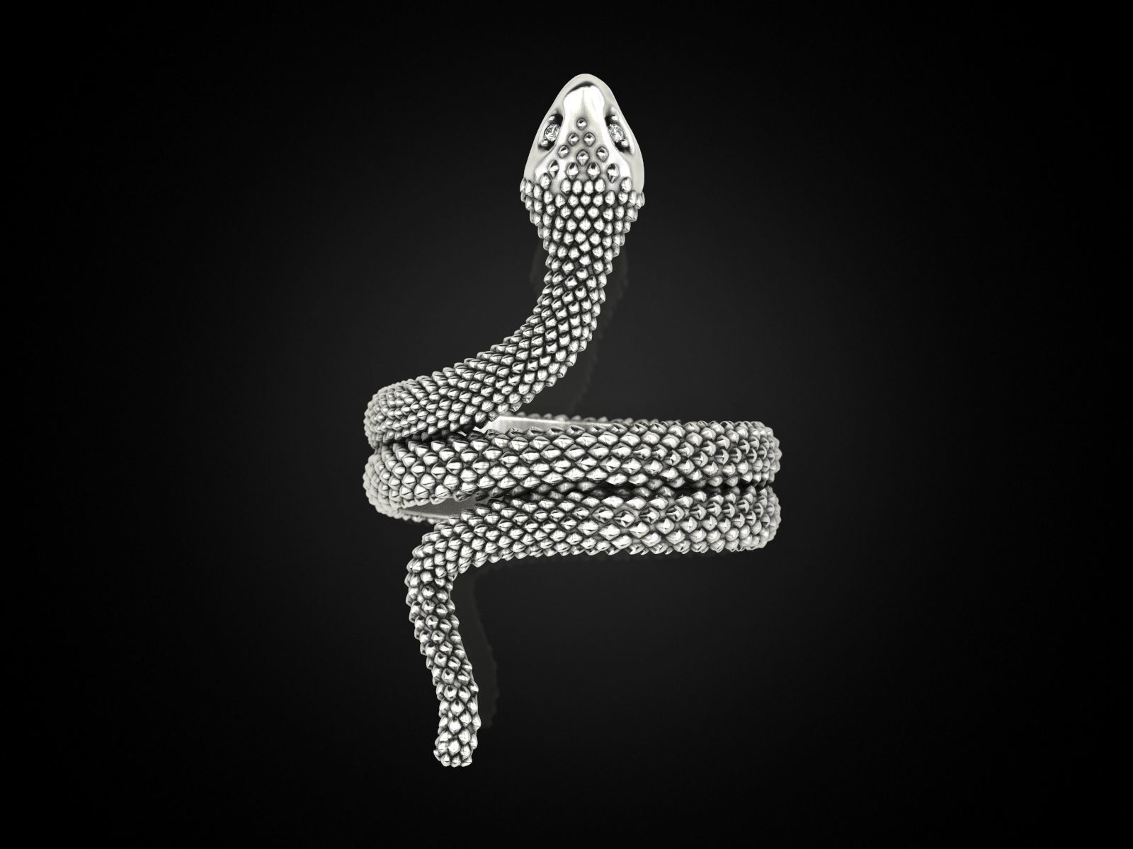 Snake ring 3D print model_4