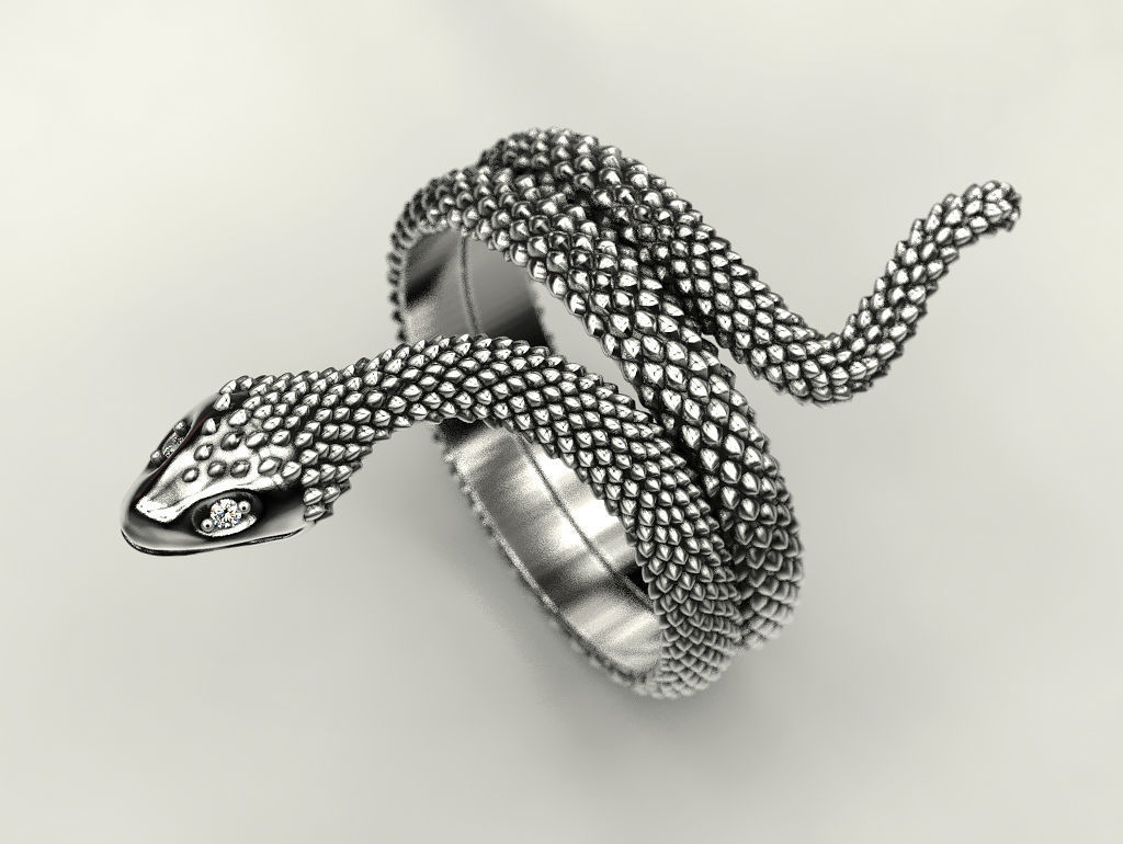 Snake ring 3D print model_10