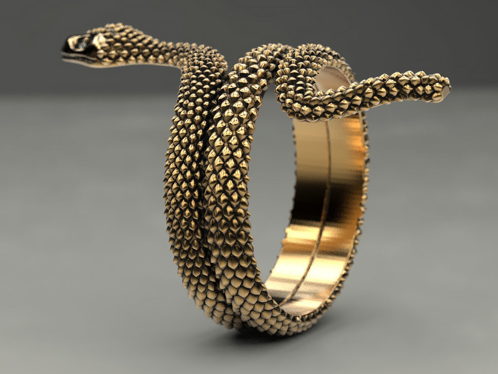 Snake ring 3D print model_22