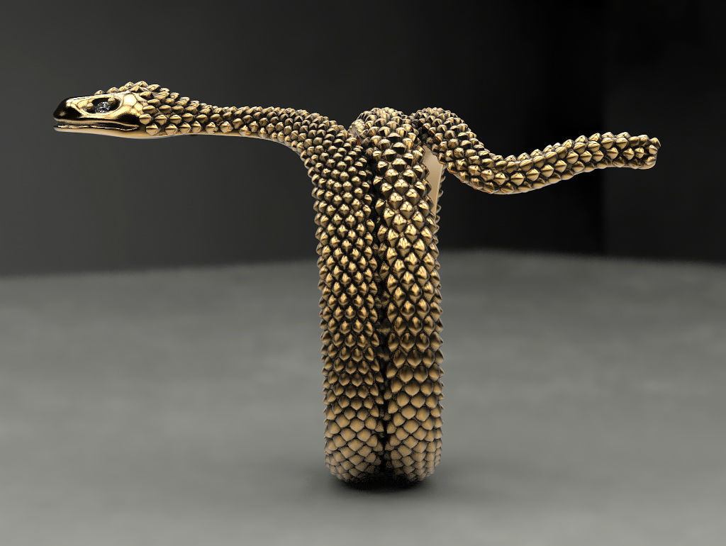 Snake ring 3D print model_19