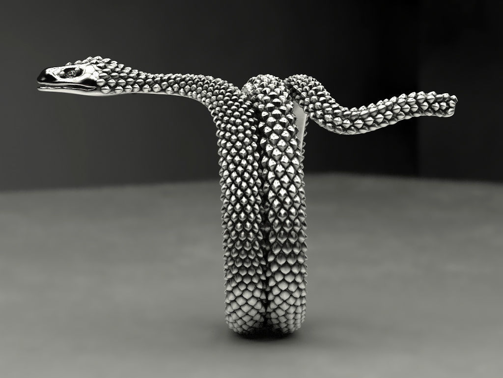 Snake ring 3D print model_20