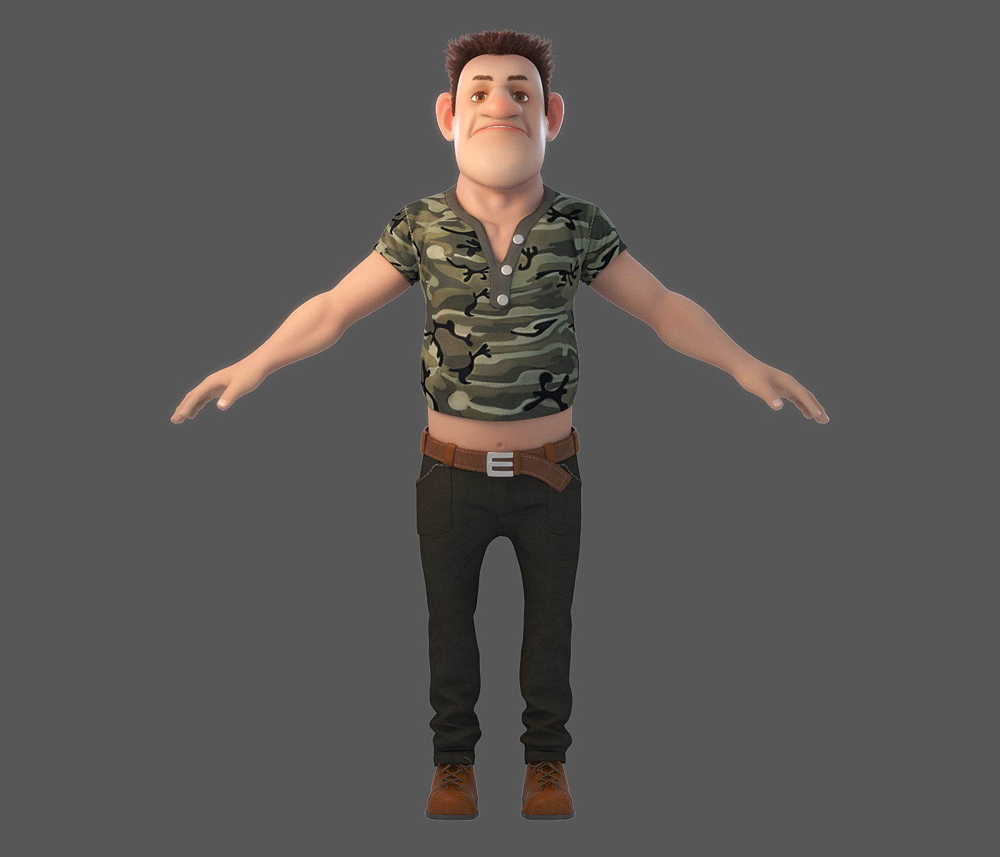 Cartoon Man Rigged 3D model_12