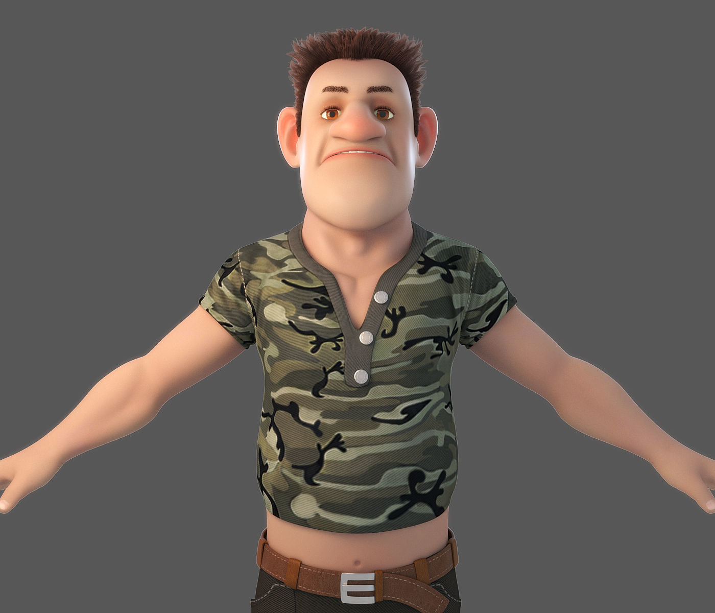Cartoon Man Rigged 3D model_8