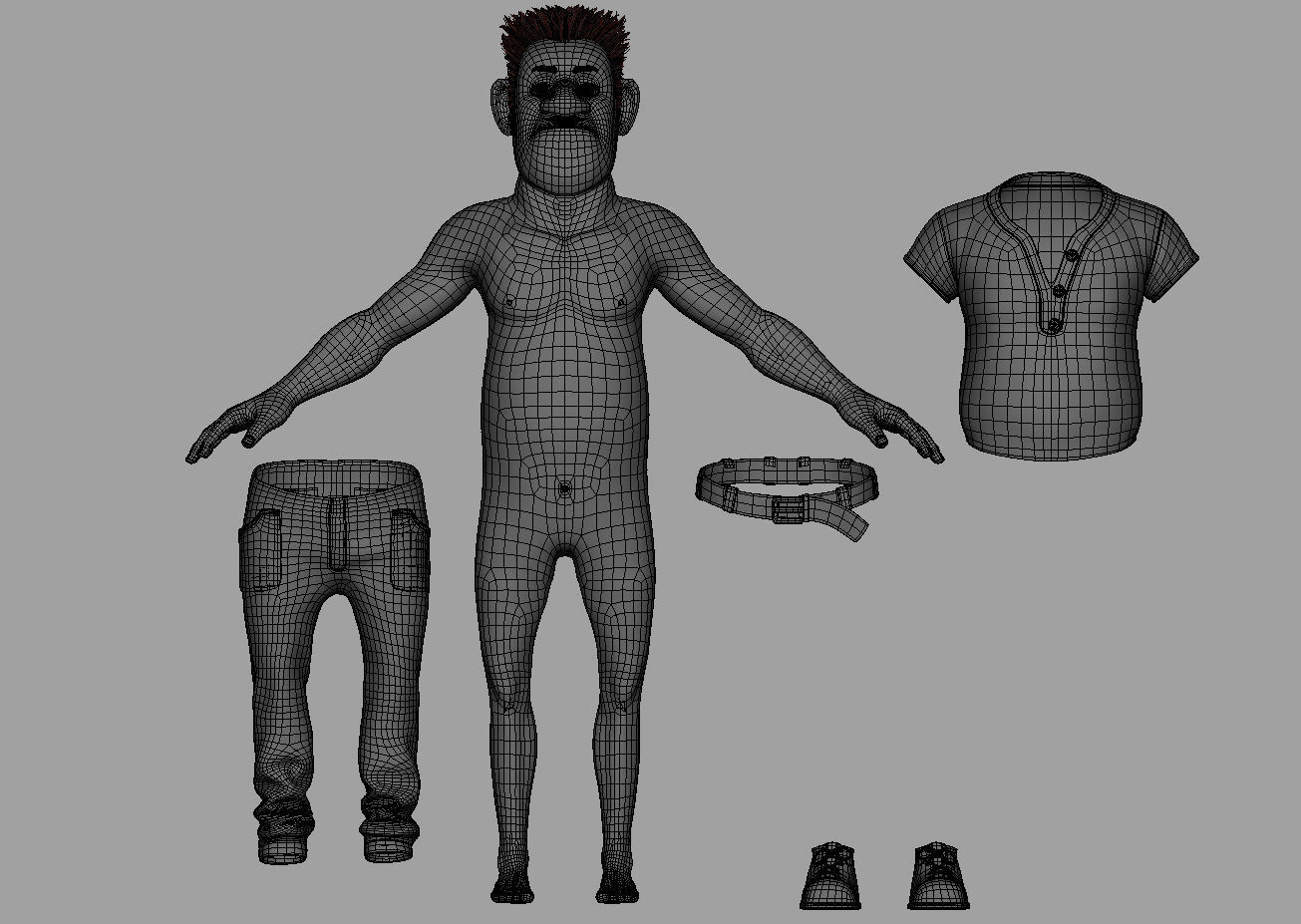 Cartoon Man Rigged 3D model_23