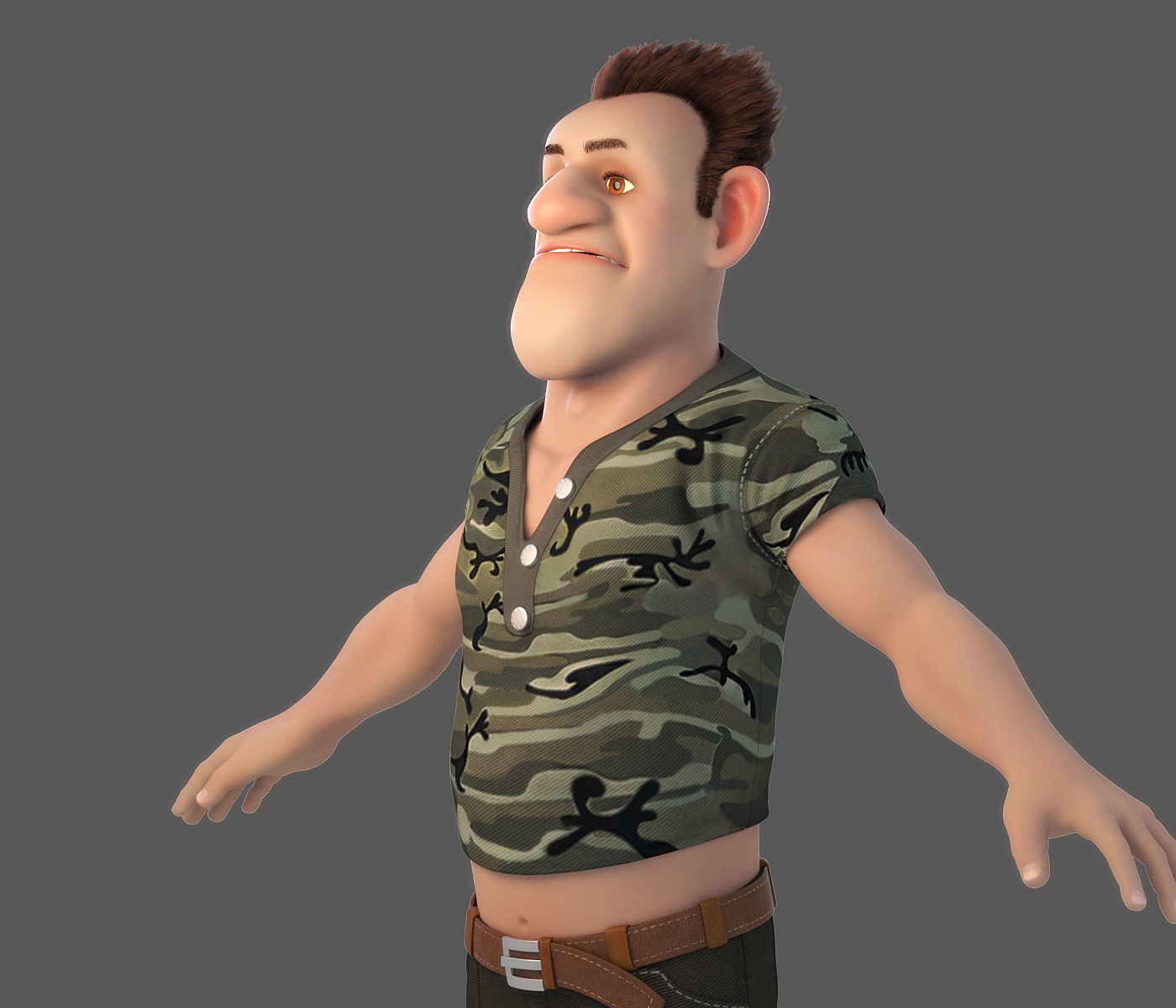Cartoon Man Rigged 3D model_6