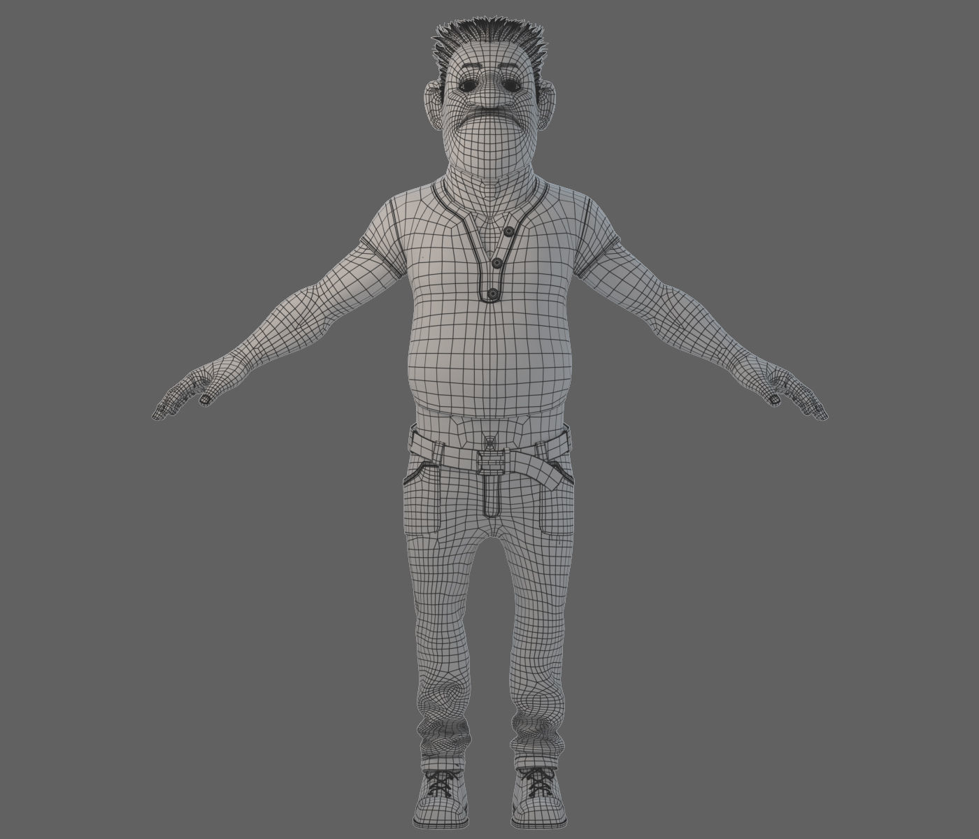 Cartoon Man Rigged 3D model_17