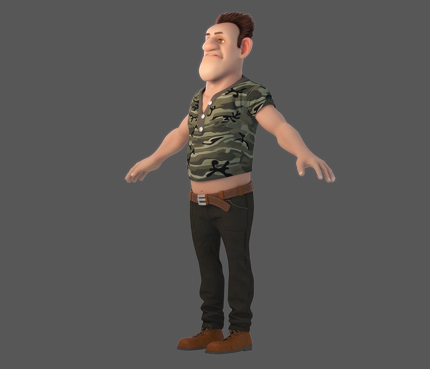Cartoon Man Rigged 3D model_10