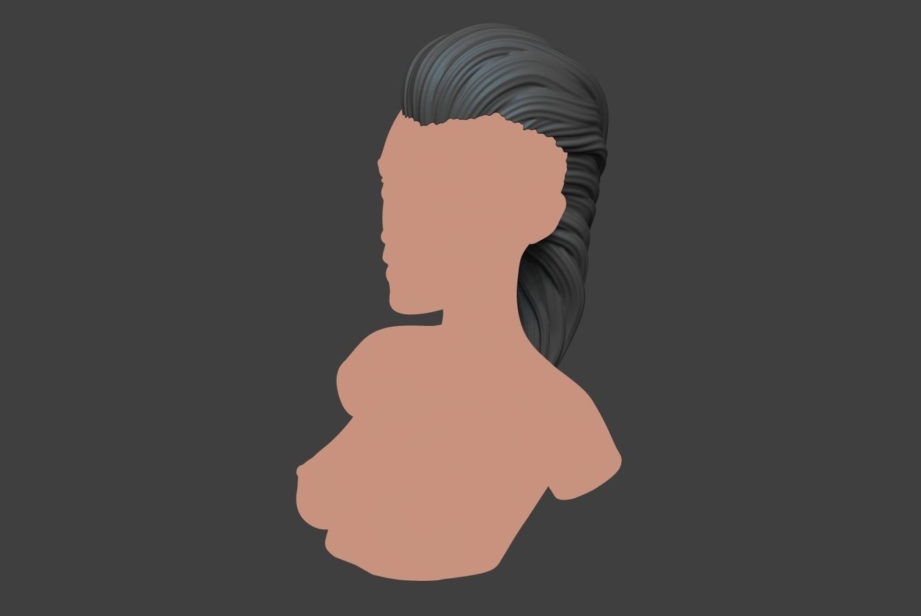 Female Hair 3 3D print model_4