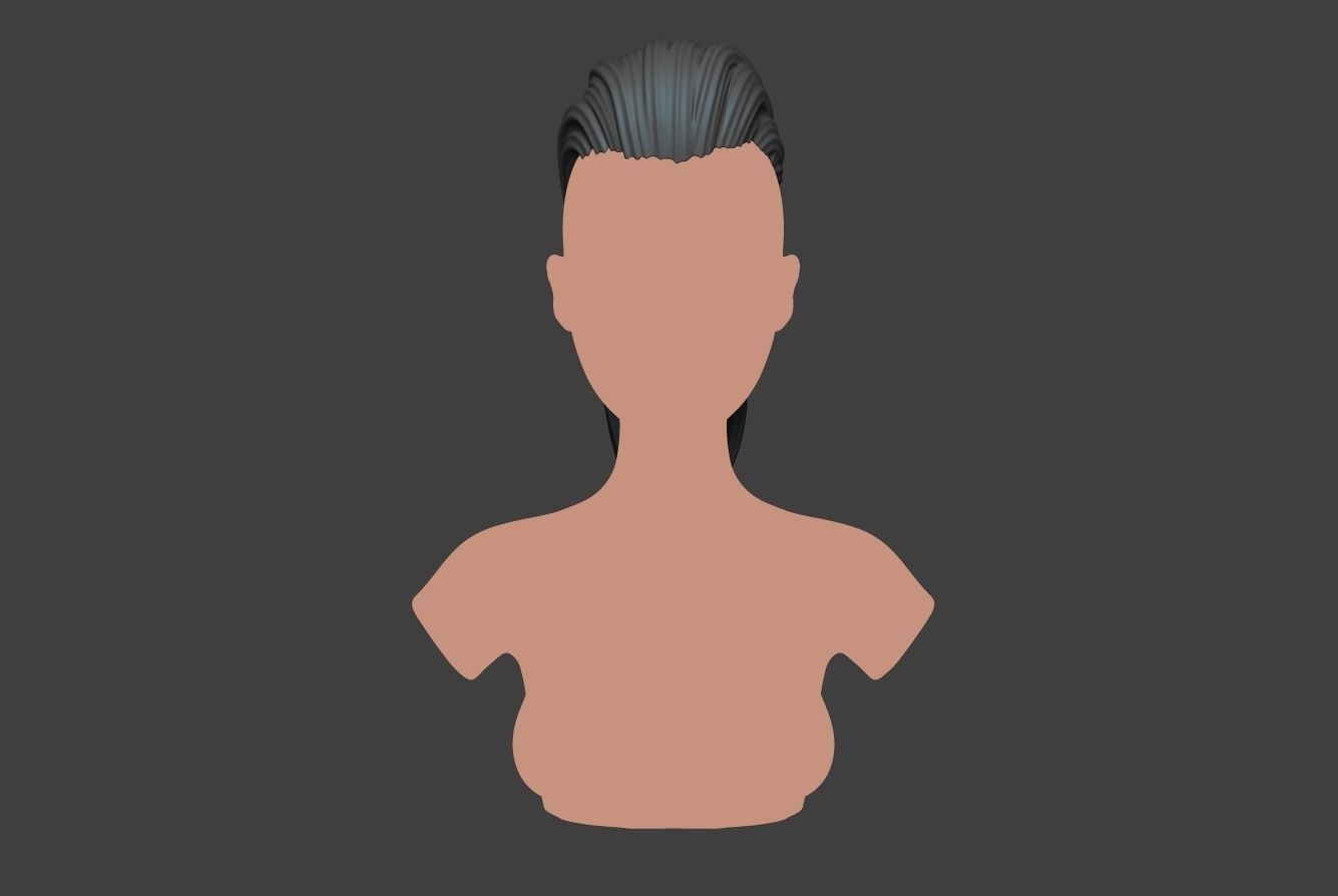 Female Hair 3 3D print model_1