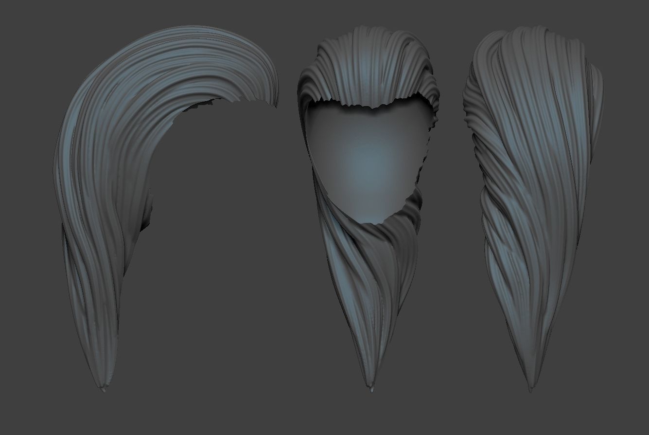 Female Hair 3 3D print model_6