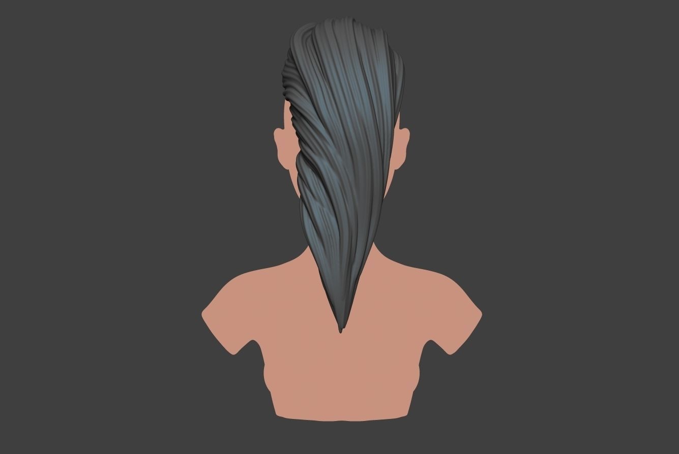 Female Hair 3 3D print model_3