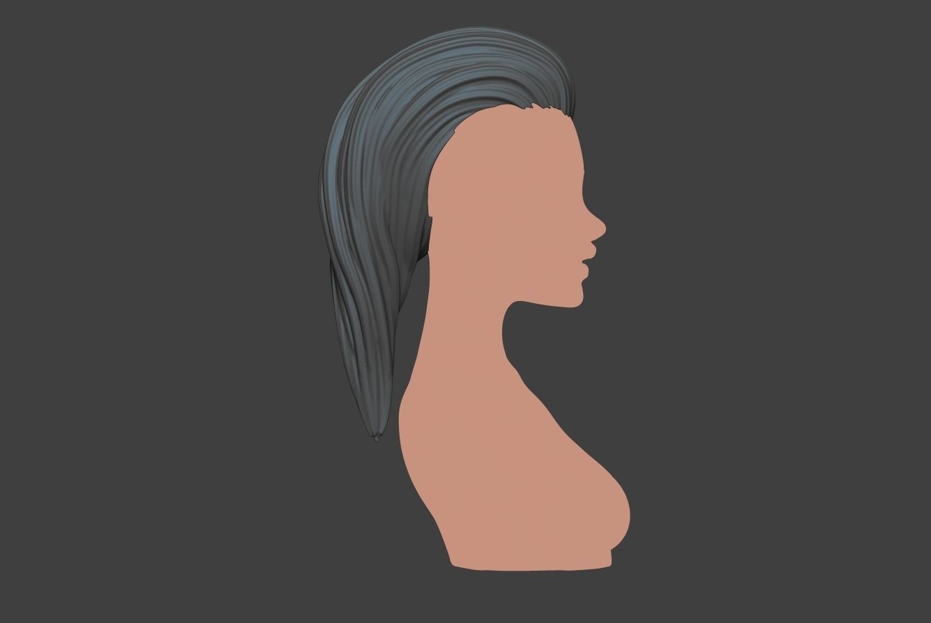 Female Hair 3 3D print model_2