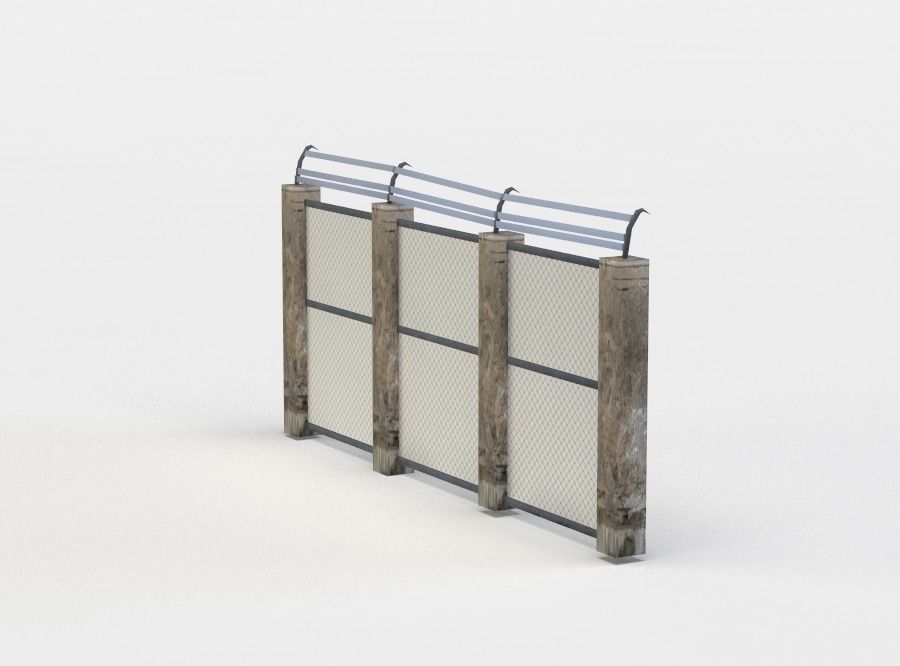 Wall fragment Low-poly 3D model_2