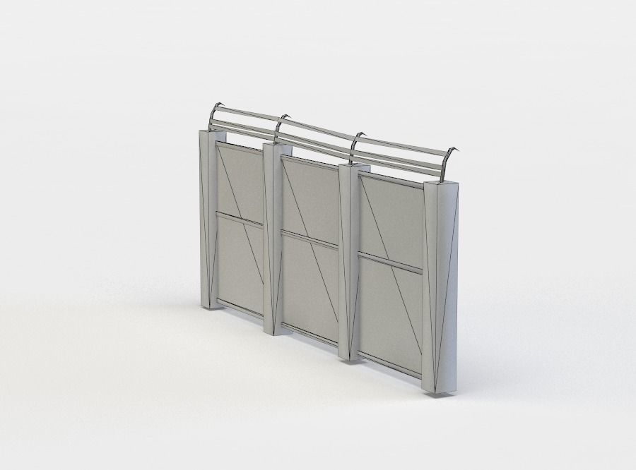 Wall fragment Low-poly 3D model_5