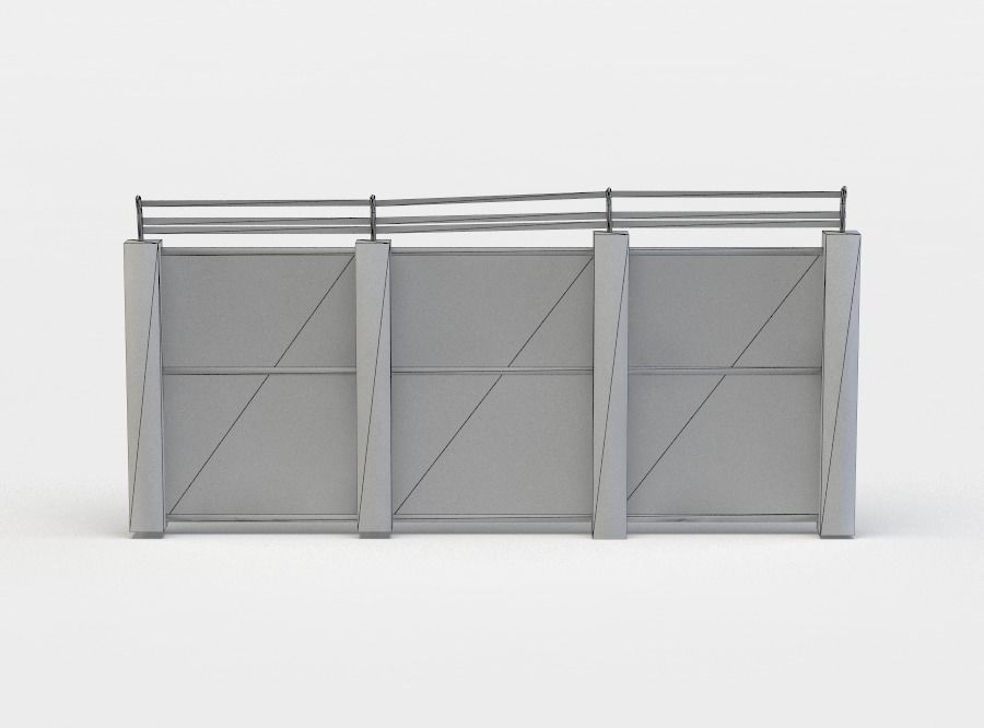 Wall fragment Low-poly 3D model_3