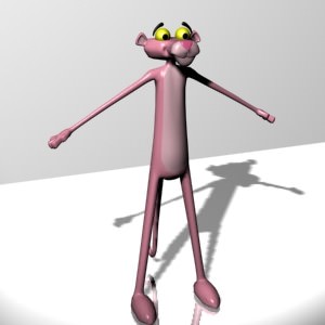 Pink panther Low-poly 3D model_2