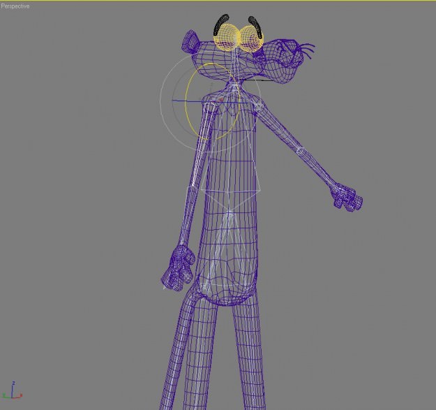Pink panther Low-poly 3D model_4