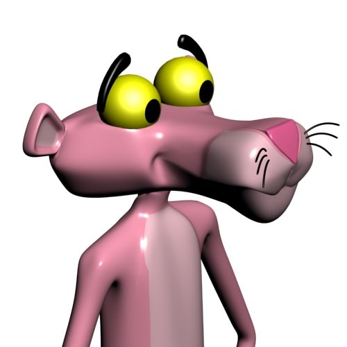 Pink panther Low-poly 3D model_3