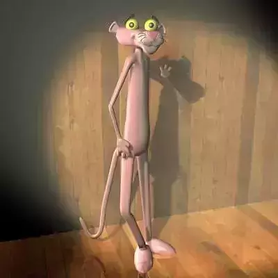 Pink panther Low-poly 3D model