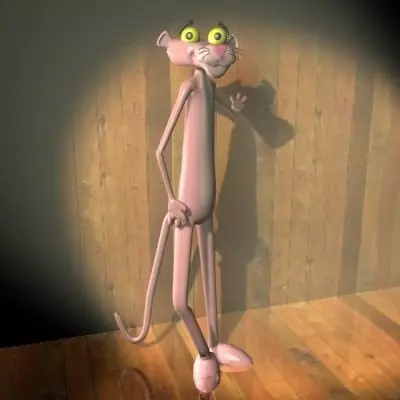 Pink panther Low-poly 3D model_0