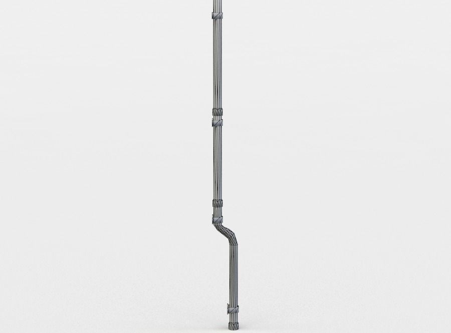 Rainwater pipe Low-poly 3D model_3