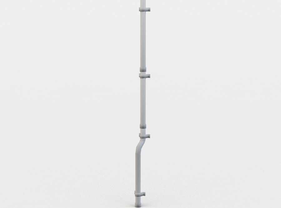 Rainwater pipe Low-poly 3D model_1