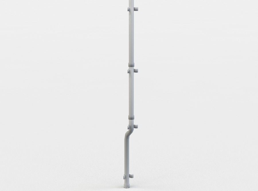 Rainwater pipe Low-poly 3D model_2