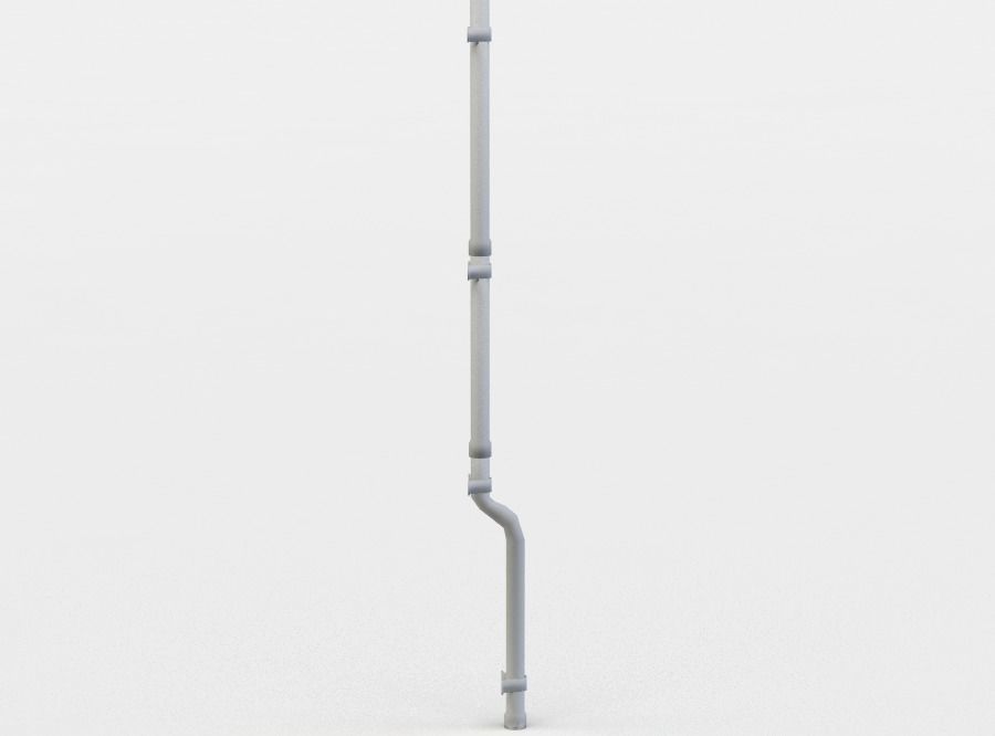 Rainwater pipe Low-poly 3D model_0