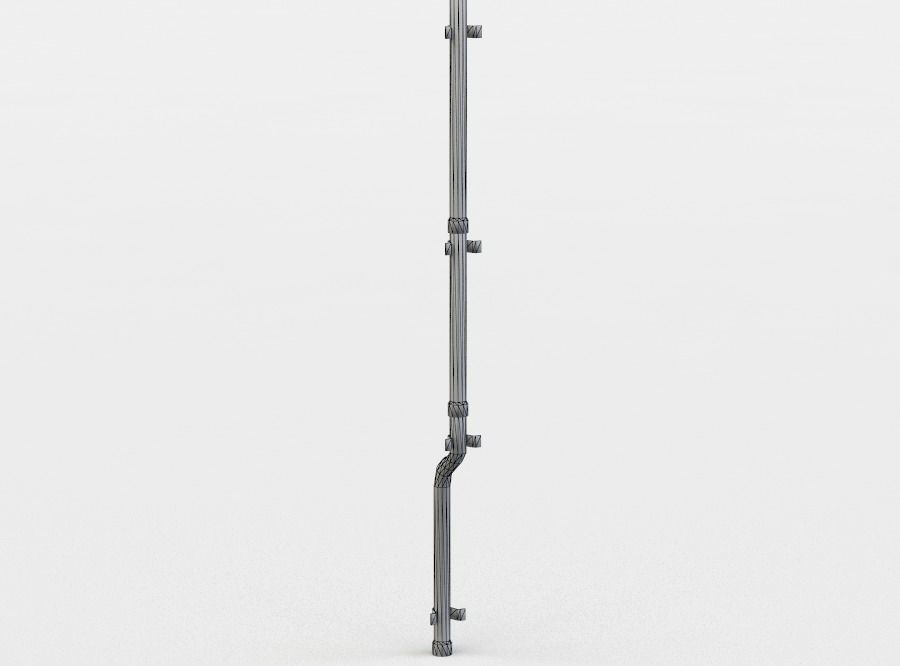 Rainwater pipe Low-poly 3D model_5